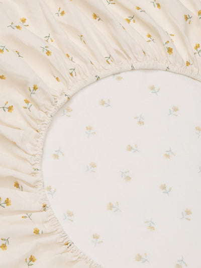 Honey Posy Bud Linen Blend Fitted Sheet