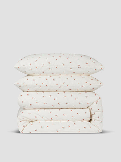 Pearl Posy Bud Linen Blend Duvet Set