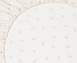 Pearl Posy Bud Linen Blend Fitted Sheet