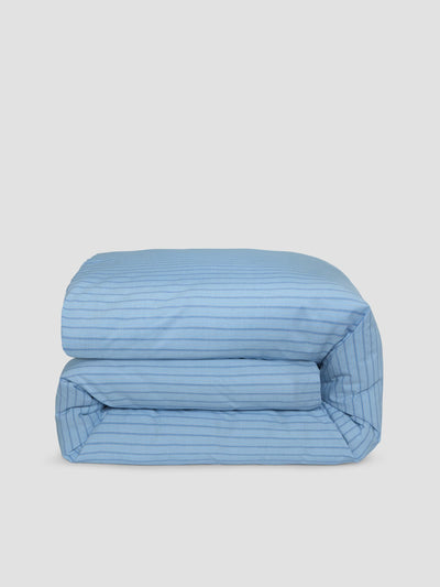Pale Blue Favourite Shirt Stripe Cotton Duvet Cover