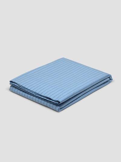 Pale Blue Favourite Shirt Stripe Cotton Flat Sheet - alternate image