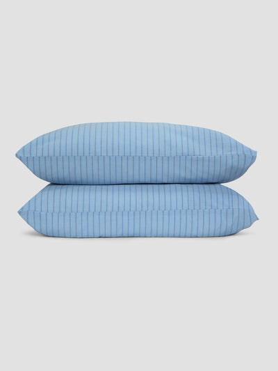 Pale Blue Favourite Shirt Stripe Cotton Pillowcases (Pair) - alternate image
