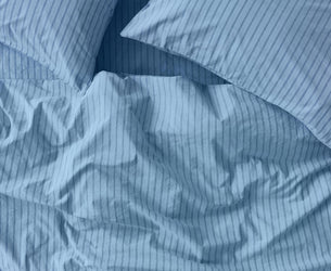 Pale Blue Favourite Shirt Stripe Cotton Duvet Cover