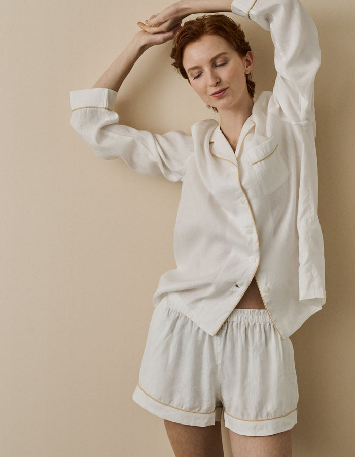 Pearl Linen Women's Pyjama Shorts Set