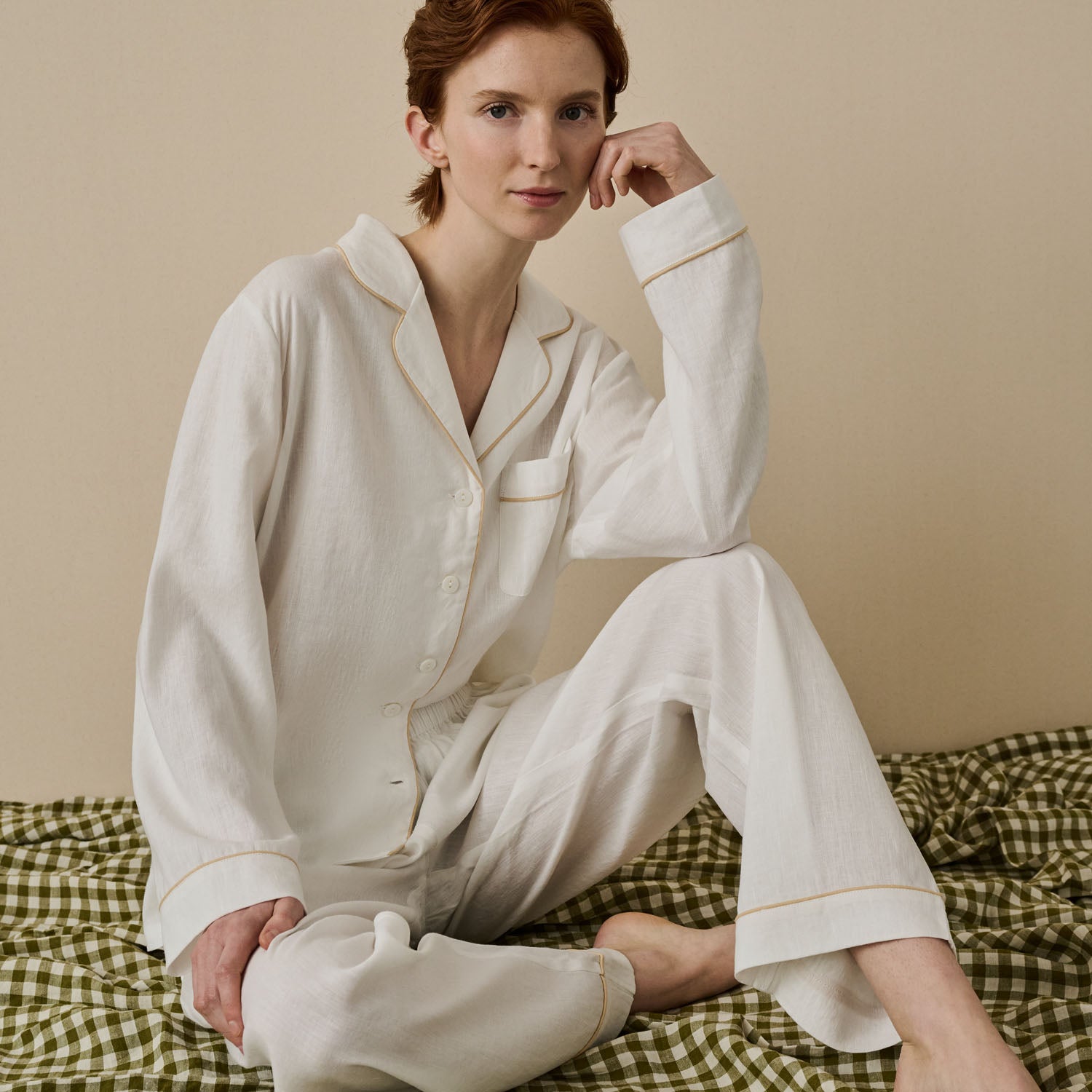 Pearl Linen Women's Pyjama Trouser Set
