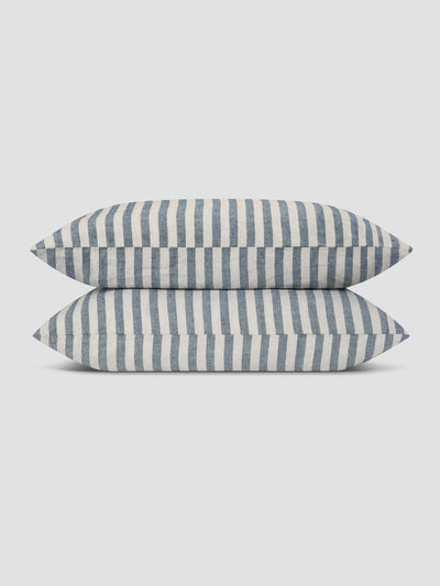 Atlantic Pembroke Stripe Linen Blend Pillowcases (Pair) - alternate image