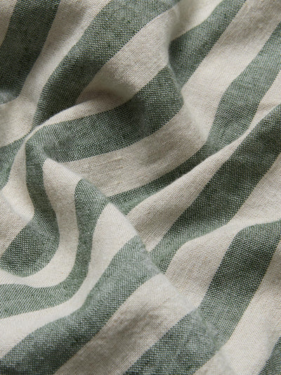 Fern Pembroke Stripe Linen Blend Fitted Sheet