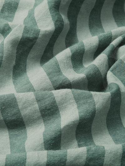 Pine Green Pembroke Stripe 100% Linen Pillowcases (Pair)