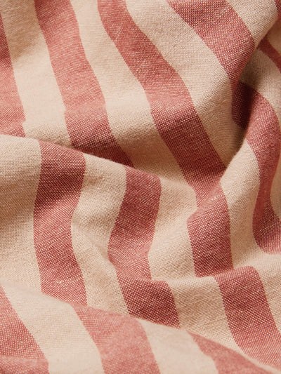 Sandstone Red Pembroke Stripe 100% Linen Pillowcases (Pair)