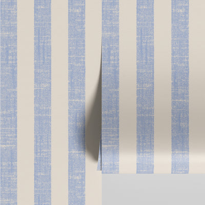 Meadow Blue Pembroke Stripe Wallpaper - alternate image