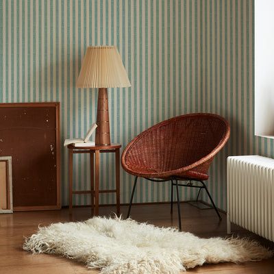 Wasabi Pembroke Stripe Wallpaper - alternate image