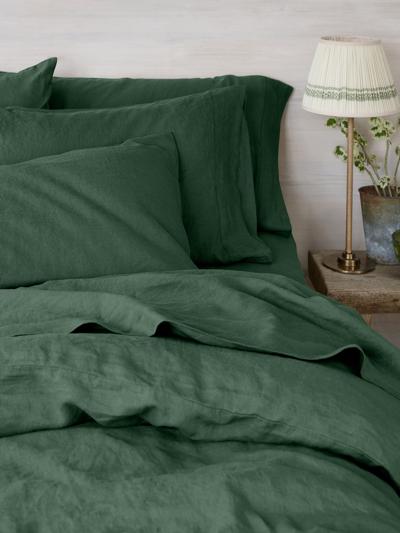 Elm Green Linen Blend Pillowcases (Pair)