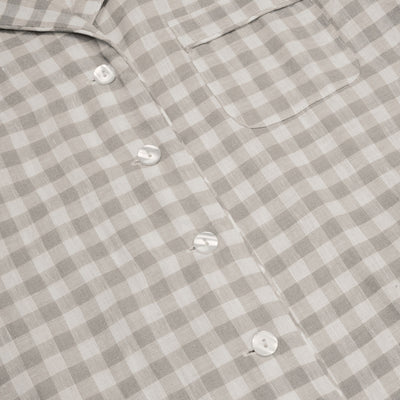 Mushroom Gingham Linen Night Shirt - alternate image