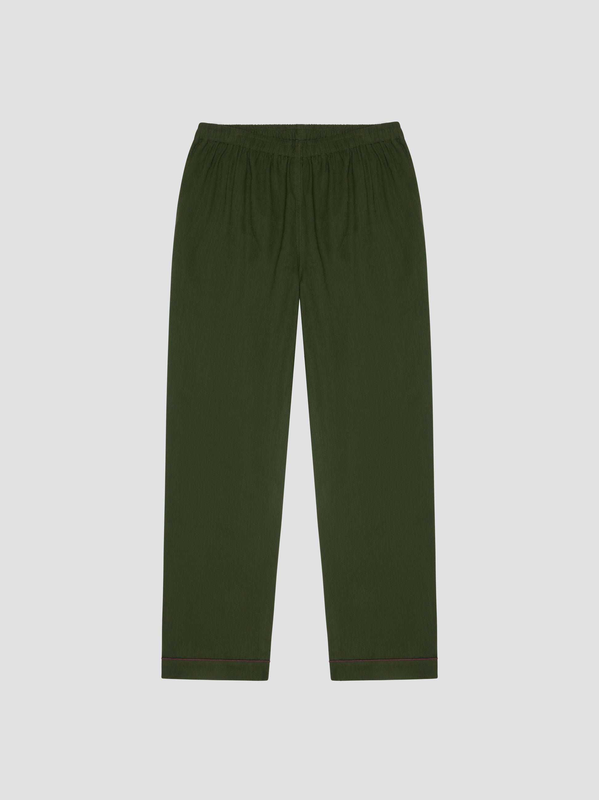 Men's Fern Green Linen Pyjama Trousers