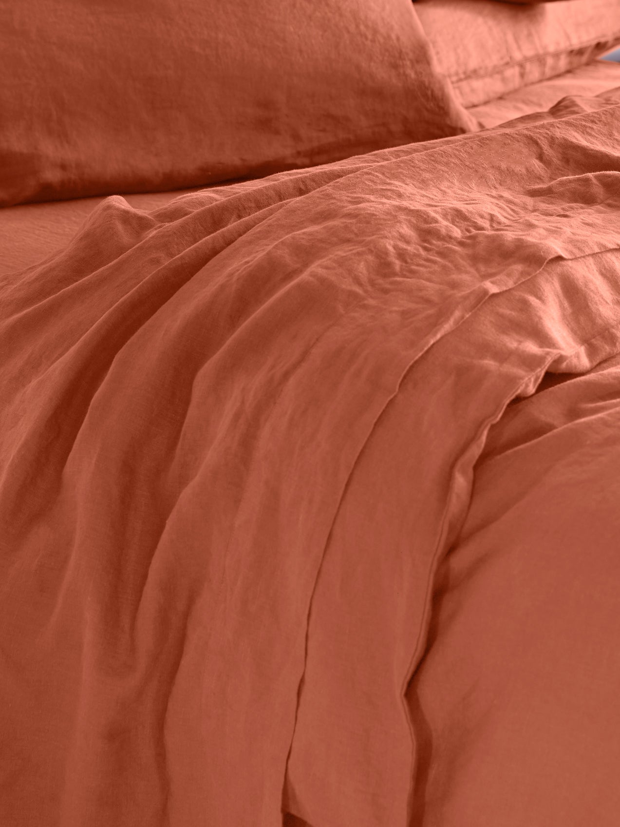 Burnt 100% Linen Flat Sheet