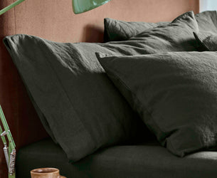 Fern Green Linen Blend Pillowcases (Pair)