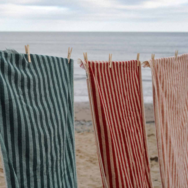 Pine Green Pembroke Stripe Cotton Bath Sheet