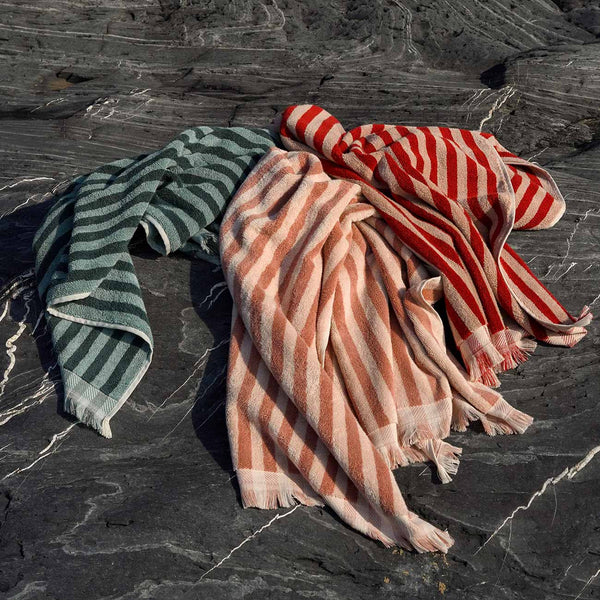Pine Green Pembroke Stripe Cotton Bath Sheet