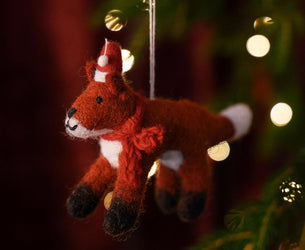 Felt Fox Christmas Decoration