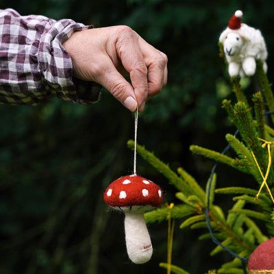 Felt Mushroom Christmas Decoration - alternate image