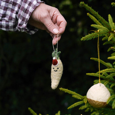 Felt Parsnip Christmas Decoration - alternate image