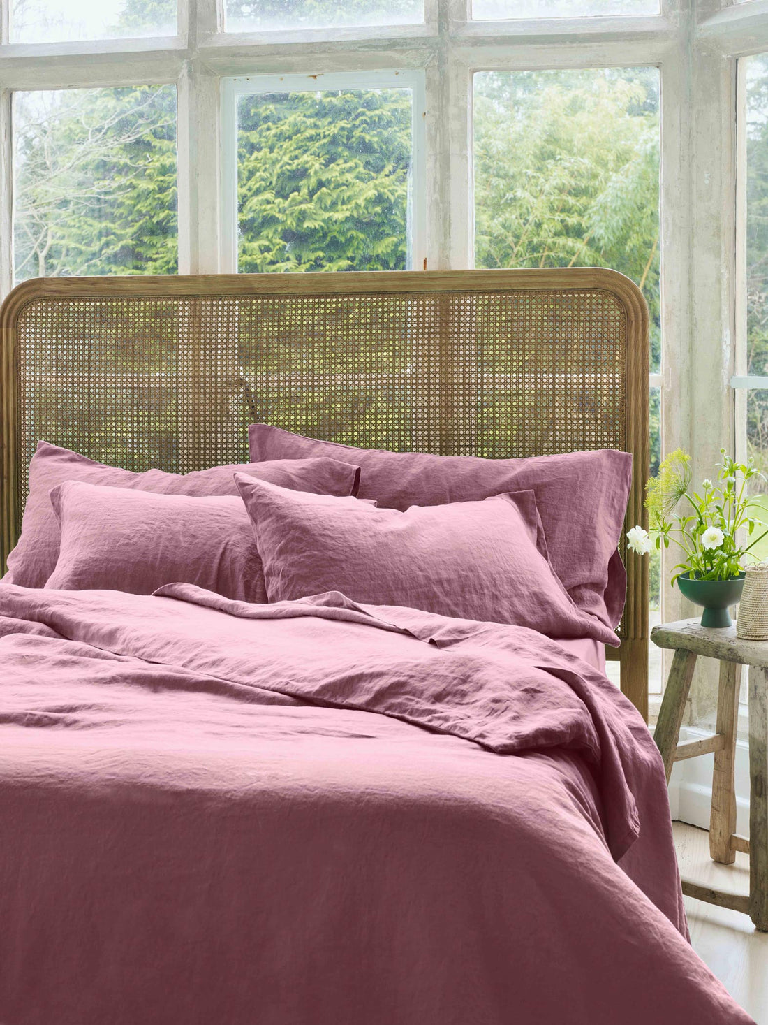 Raspberry 100% Linen Duvet Cover | Piglet in Bed UK