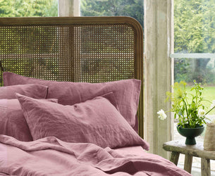 Raspberry Linen Blend Pillowcases (Pair)