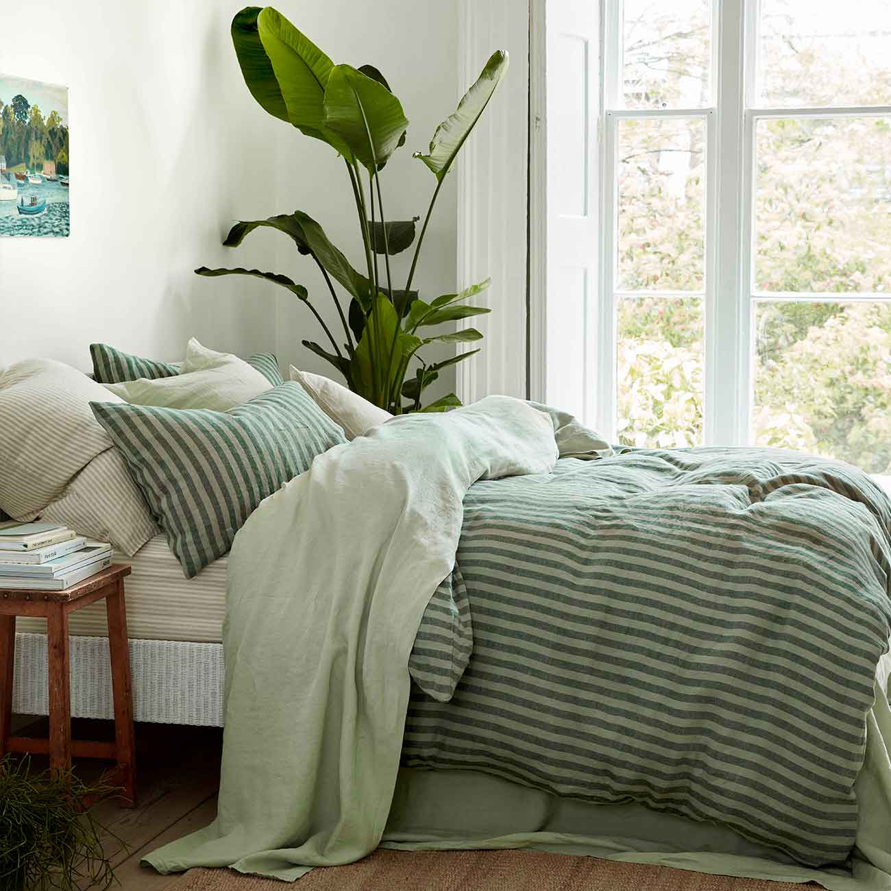 Pine Green Pembroke Stripe Linen Bundle