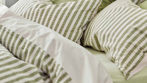 Pear Seersucker Stripe Cotton Pillowcases (Pair)