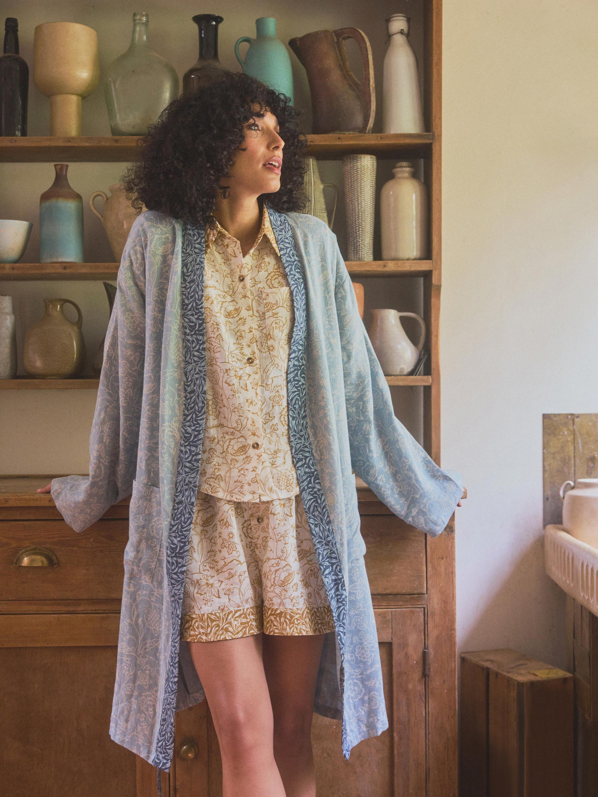 River Wandle Middlemore Linen Robe