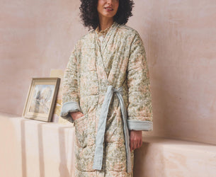 Soft Sage Honeysuckle Linen Housecoat