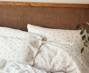 Pearl Posy Bud Linen Blend Pillowcases (Pair)