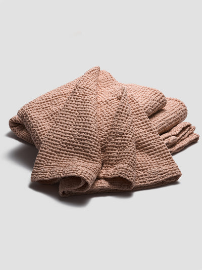 French Rose Waffle Cotton Throw - alternate image