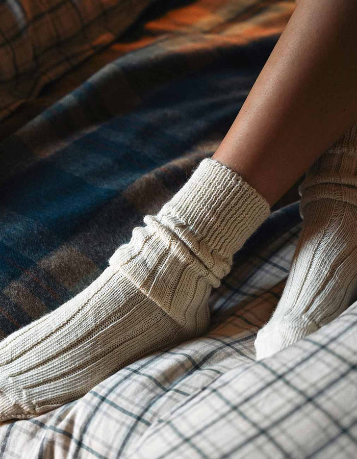 Ecru Alpaca Bed Socks