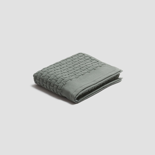 Ash Green Basketweave Cotton Mat