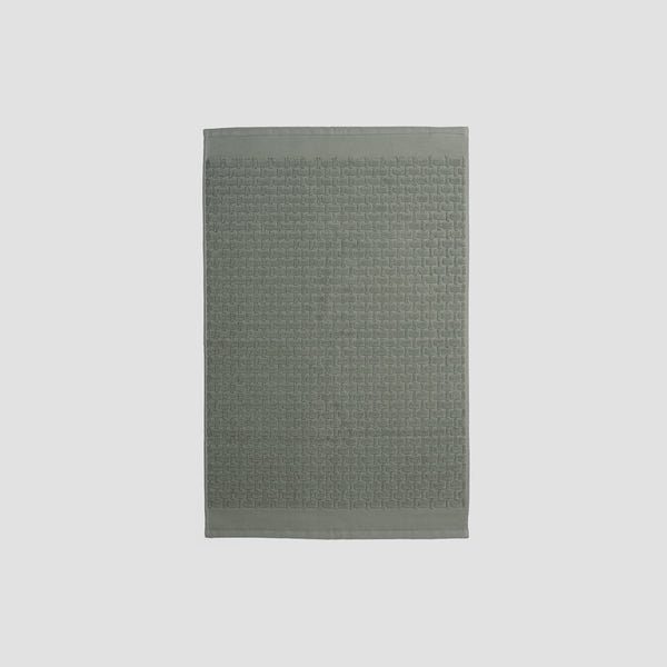 Ash Green Basketweave Cotton Mat