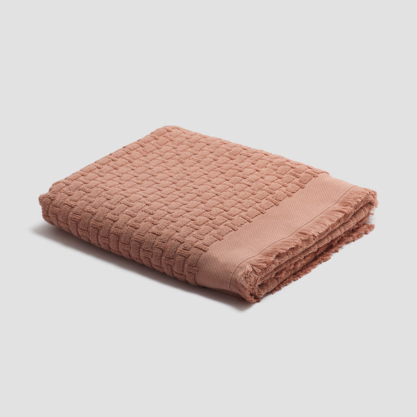 Creme Caramel Basketweave Cotton Bath Sheet