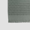 Ash Green Basketweave Cotton Fringe Detail