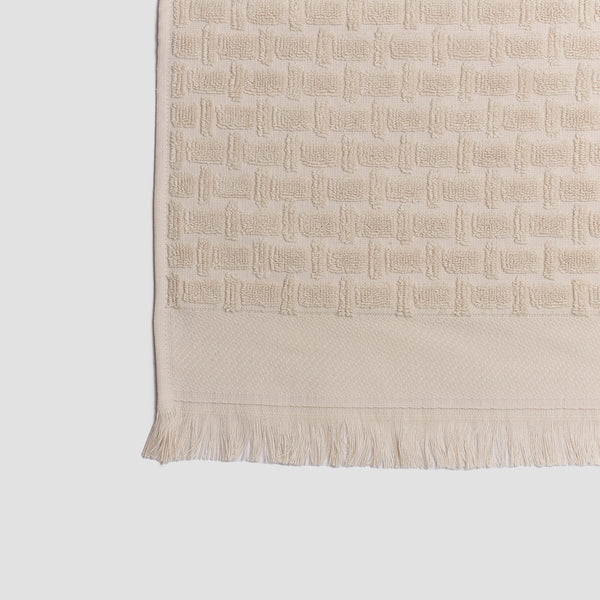 Birch Basketweave Cotton Towel Fringe Detail