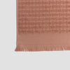 Creme Caramel Basketweave Cotton Towel Fringe Detail