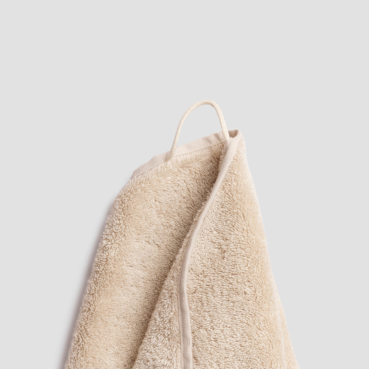 Birch Organic Cotton Bath Towel featuring loop for easy hanging