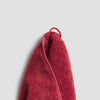 Mineral Red Organic Cotton Bath Sheet featuring loop for easy hanging