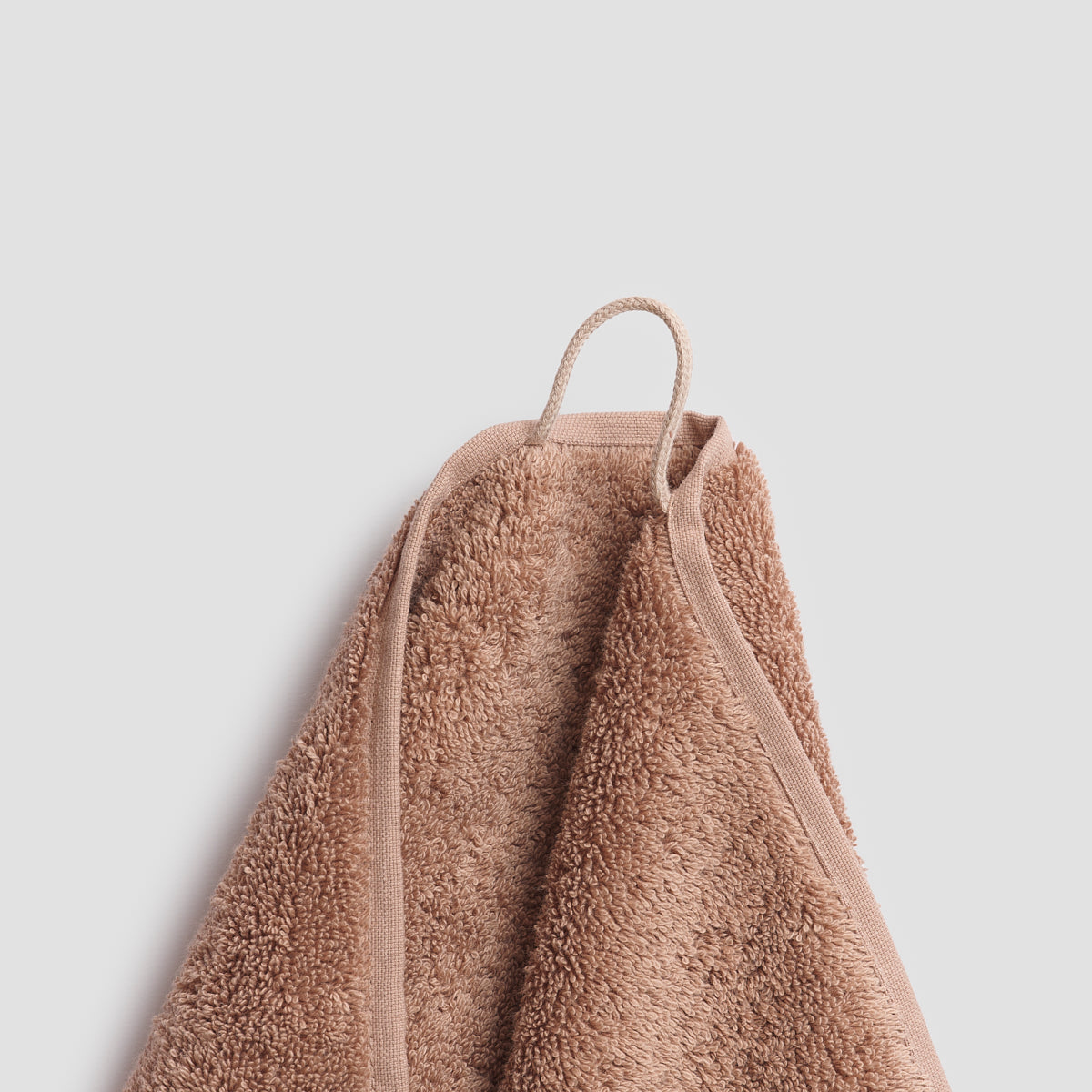 Mushroom Organic Cotton Bath Towel featuring loop for easy hanging