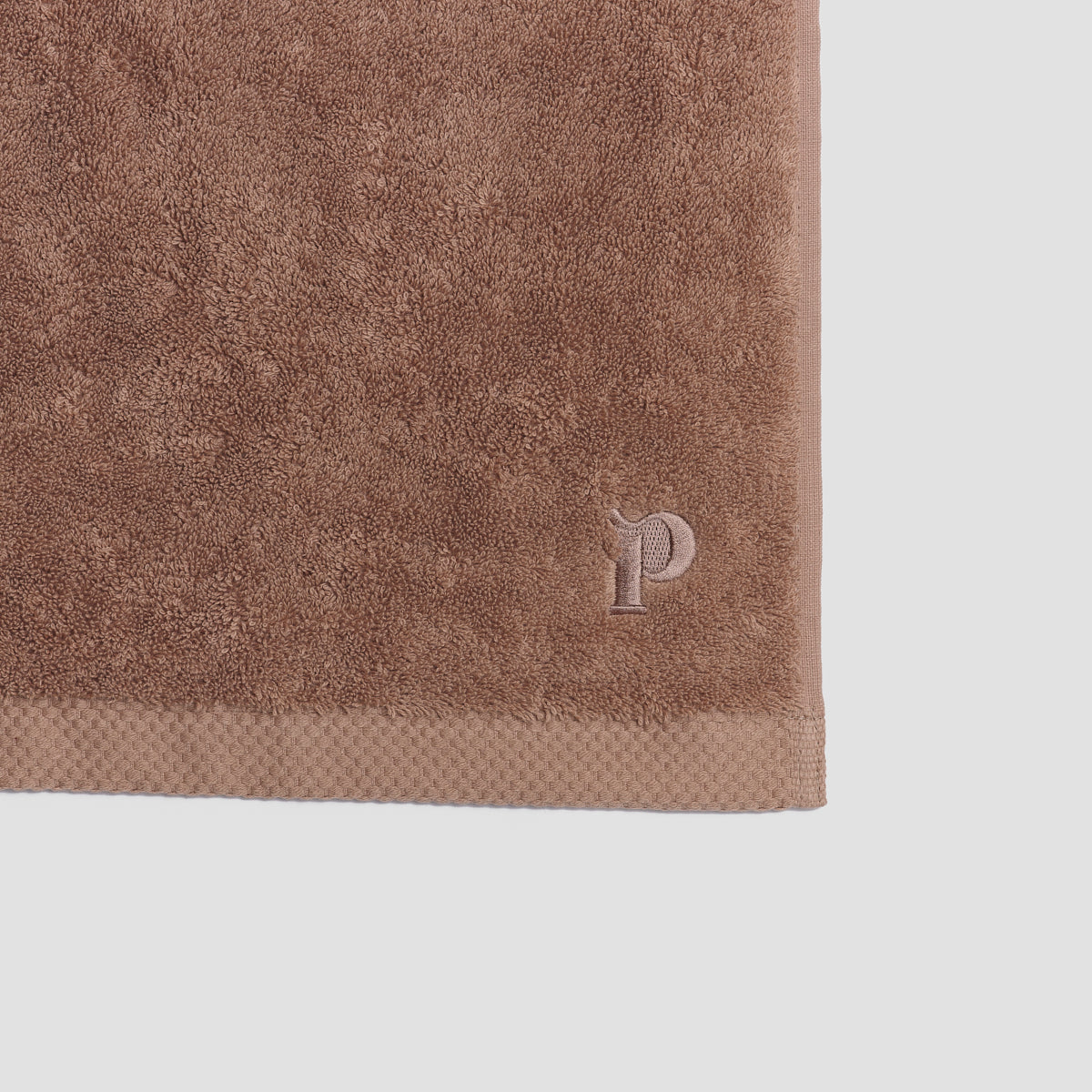 Mushroom Organic Cotton Towel featuring embroidered logo
