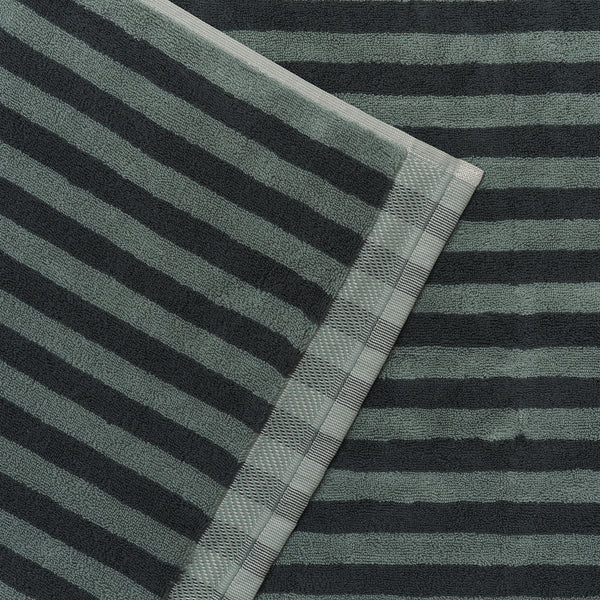 Pine Green Stripe Cotton Mat Detail