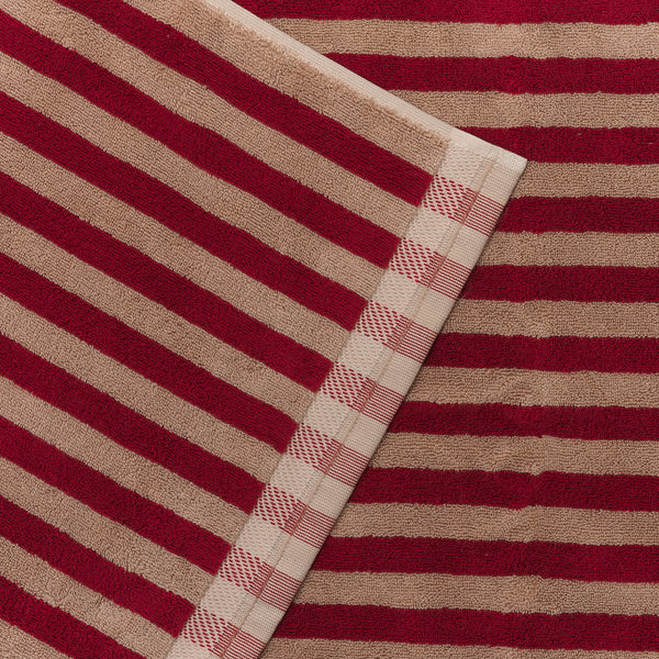 Sandstone Red Stripe Cotton Mat Detail