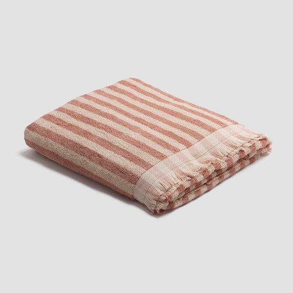 Sand Shell Stripe Cotton Bath Sheet