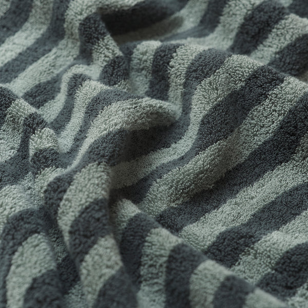 Pine Green Stripe Cotton Towel Detail