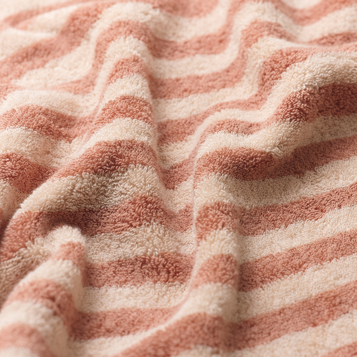 Sand Shell Stripe Cotton Bath Towel Detail