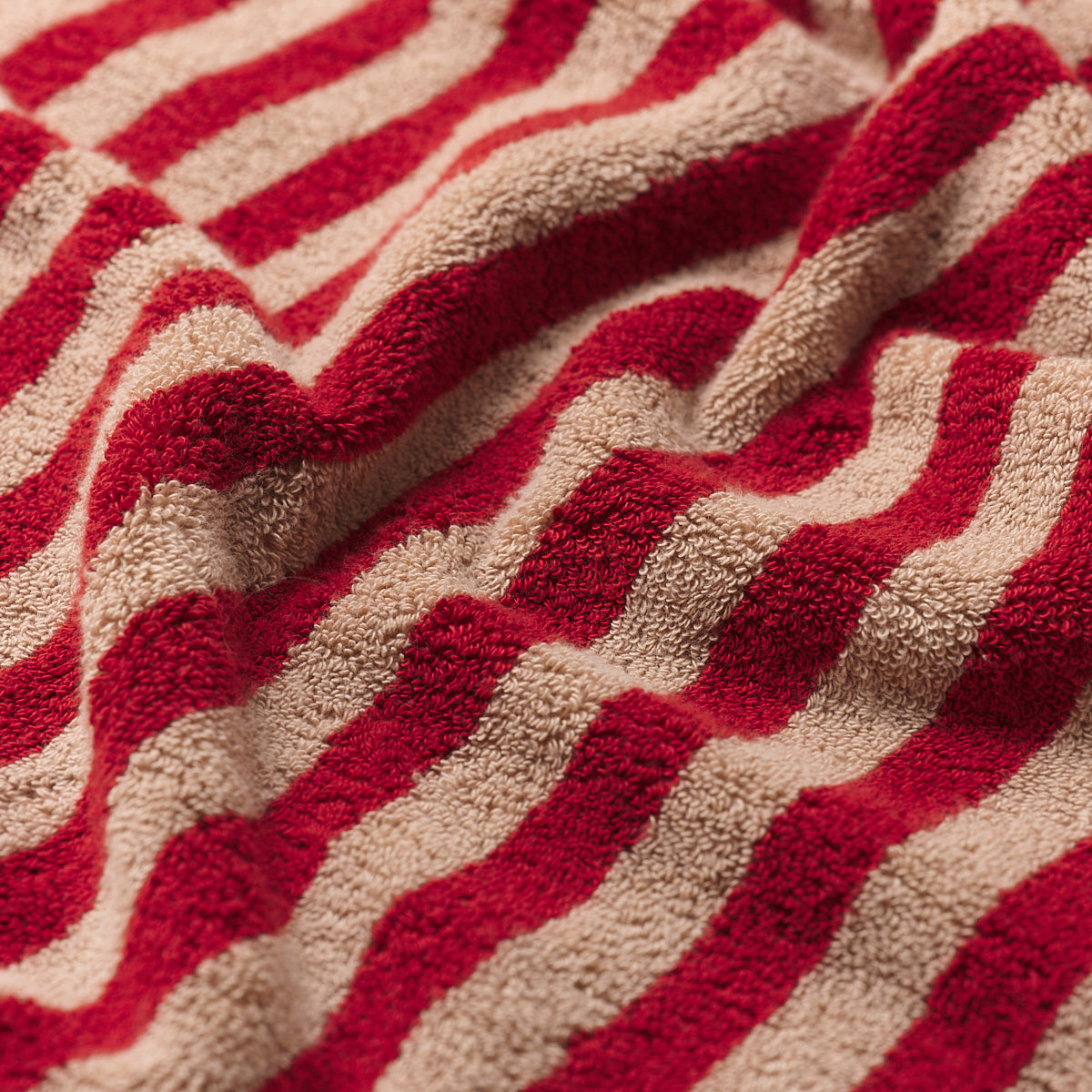 Sandstone Red Stripe Cotton Towel Detail